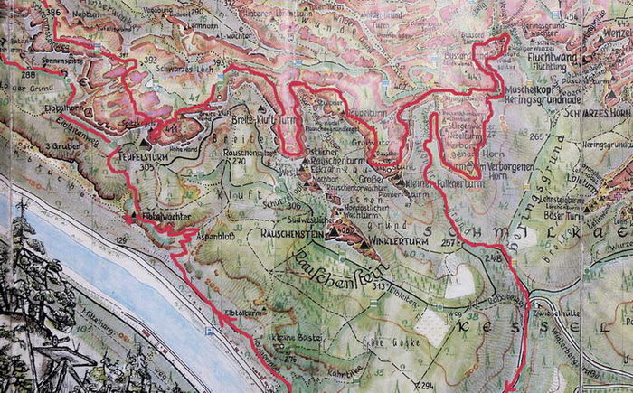Wanderkarte rund um den Rauschengrund